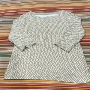 Croft & Barrow Woman's 3/4 Length Sleeve Cotton Top Size Large